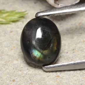 0.74 ct Multicolor Spectrolite Gemstone, Spectrolite Gem in Oval Cabochon Shape for Sale.