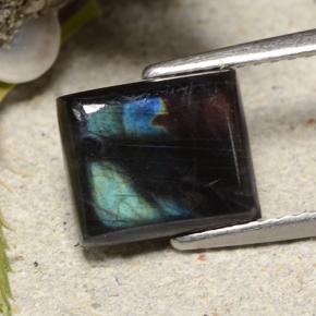 2.17 ct Multicolor Spectrolite Stone, Natural Spectrolite in Baguette Cabochon Shape for Sale