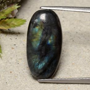 5.01 ct Multicolor Spectrolite Gemstone, Spectrolite Gem in Oval Cabochon Shape for Sale.