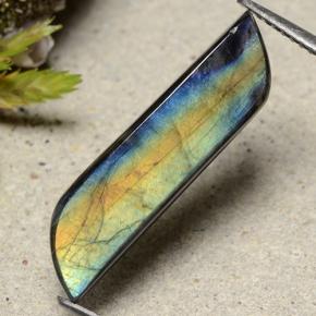 5.02 ct Multicolor Spectrolite Gemstone, Spectrolite Gem in Fancy Cabochon Shape for Sale.