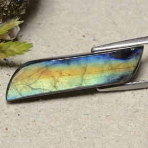 5.02 ct Multicolor Spectrolite Stone, Natural Spectrolite in Fancy Cabochon Shape for Sale