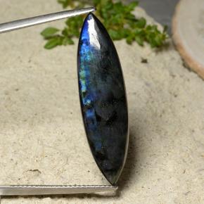 8.57 ct Multicolor Spectrolite Gemstone, Spectrolite Gem in Marquise Cabochon Shape for Sale.