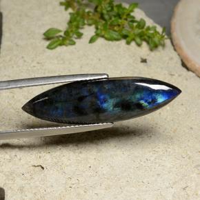 8.57 ct Multicolor Spectrolite Stone, Natural Spectrolite in Marquise Cabochon Shape for Sale