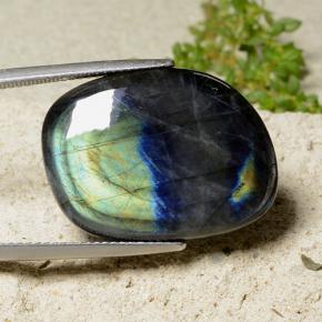18.14 ct Multicolor Spectrolite Stone, Natural Spectrolite in Fancy Cabochon Shape for Sale