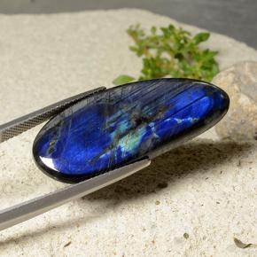 16.83 ct Multicolor Spectrolite Stone, Natural Spectrolite in Fancy Cabochon Shape for Sale