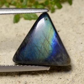 4.03 ct Multicolor Spectrolite Gemstone, Spectrolite Gem in Trillion Cabochon Shape for Sale.