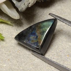 2.18 ct Multicolor Spectrolite Stone, Natural Spectrolite in Shark Fin Cabochon Shape for Sale