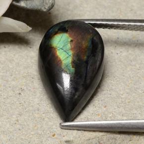5.24 ct Multicolor Spectrolite Stone, Natural Spectrolite in Pear Cabochon Shape for Sale