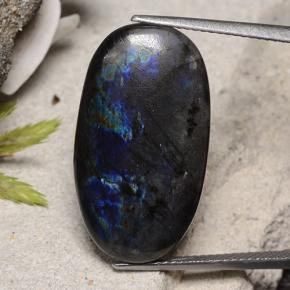 Multicolor Espectrolita Gema - 13.7ct Cabujón Óvalo (ID: 483453)