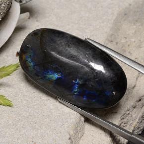 13.69 ct Multicolor Spectrolite Stone, Natural Spectrolite in Oval Cabochon Shape for Sale