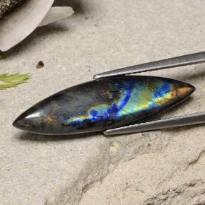 4.89 ct Multicolor Spectrolite Stone, Natural Spectrolite in Marquise Cabochon Shape for Sale