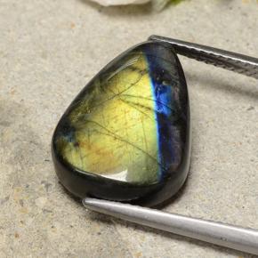8.06 ct Multicolor Spectrolite Stone, Natural Spectrolite in Pear Cabochon Shape for Sale