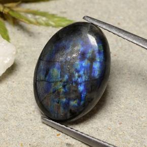 5.25 ct Multicolor Spectrolite Gemstone, Spectrolite Gem in Oval Cabochon Shape for Sale.