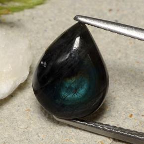 3.05 ct Multicolor Spectrolite Gemstone, Spectrolite Gem in Pear Cabochon Shape for Sale.