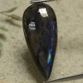 3.37 ct Multicolor Spectrolite Stone, Natural Spectrolite in Pear Cabochon Shape for Sale