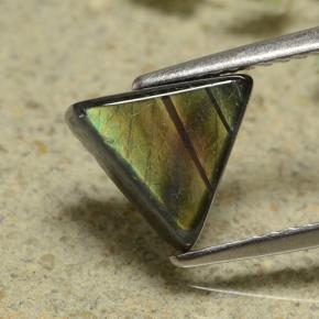 1.89 ct Multicolor Spectrolite Gemstone, Spectrolite Gem in Trillion Cabochon Shape for Sale.