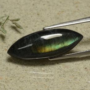 5.78 ct Multicolor Spectrolite Stone, Natural Spectrolite in Marquise Cabochon Shape for Sale