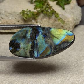 Spectrolite Gemstone in 32.6 x 26.6 mm Size for Sale, Spectrolite Stone in Multicolor Color
