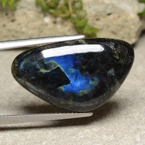 13.18 ct Multicolor Spectrolite Stone, Natural Spectrolite in Shark Fin Cabochon Shape for Sale