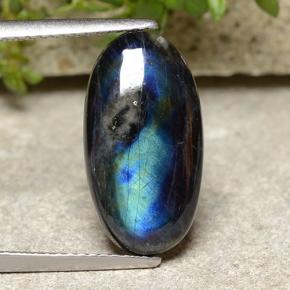 3.73 ct Multicolor Spectrolite Gemstone, Spectrolite Gem in Oval Cabochon Shape for Sale.