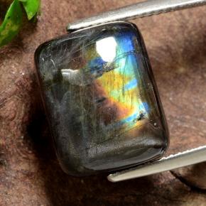 10.12 ct Multicolor Spectrolite Gemstone, Spectrolite Gem in Baguette Cabochon Shape for Sale.