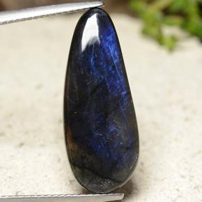 6.86 ct Multicolor Spectrolite Gemstone, Spectrolite Gem in Pear Cabochon Shape for Sale.