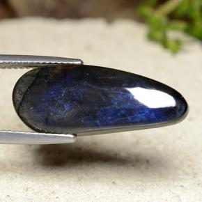 6.86 ct Multicolor Spectrolite Stone, Natural Spectrolite in Pear Cabochon Shape for Sale