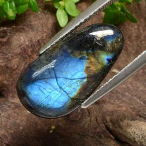 4.56 ct Multicolor Spectrolite Stone, Natural Spectrolite in Pear Cabochon Shape for Sale