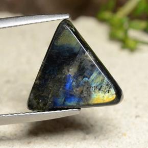 4.79 ct Multicolor Spectrolite Gemstone, Spectrolite Gem in Trillion Cabochon Shape for Sale.