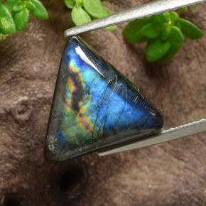 3.07 ct Multicolor Spectrolite Gemstone, Spectrolite Gem in Trillion Cabochon Shape for Sale.