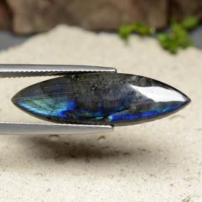 7.52 ct Multicolor Spectrolite Stone, Natural Spectrolite in Marquise Cabochon Shape for Sale