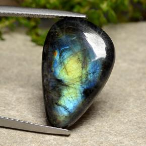 8.20 ct Multicolor Spectrolite Gemstone, Spectrolite Gem in Shark Fin Cabochon Shape for Sale.