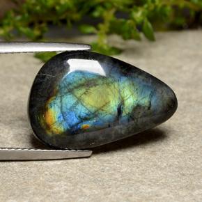8.20 ct Multicolor Spectrolite Stone, Natural Spectrolite in Shark Fin Cabochon Shape for Sale