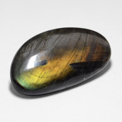 9.95 ct Multicolor Spectrolite Stone, Natural Spectrolite in Fancy Cabochon Shape for Sale
