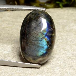 8.80 ct Multicolor Spectrolite Gemstone, Spectrolite Gem in Oval Cabochon Shape for Sale.