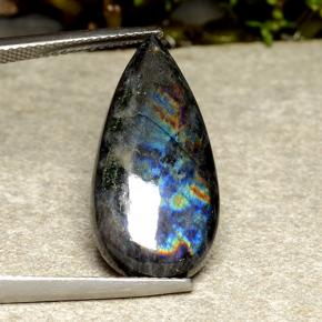 8.44 ct Multicolor Spectrolite Gemstone, Spectrolite Gem in Pear Cabochon Shape for Sale.