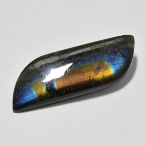 8.86 ct Multicolor Spectrolite Stone, Natural Spectrolite in Fancy Cabochon Shape for Sale