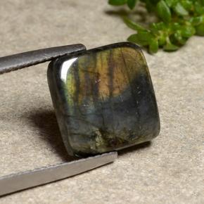 4.43 ct Multicolor Spectrolite Stone, Natural Spectrolite in Square Cabochon Shape for Sale