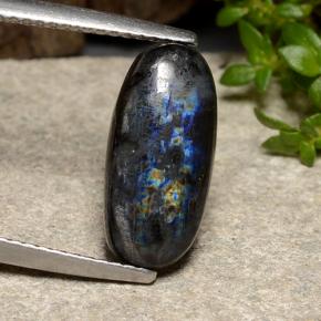 3.83 ct Multicolor Spectrolite Gemstone, Spectrolite Gem in Oval Cabochon Shape for Sale.
