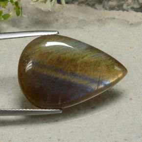 16.83 ct Multicolor Spectrolite Stone, Natural Spectrolite in Pear Cabochon Shape for Sale