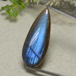 Multicolor Spectrolite Gem - 14.1ct Pear Cabochon (ID: 494249)