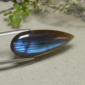 14.09 ct Multicolor Spectrolite Stone, Natural Spectrolite in Pear Cabochon Shape for Sale