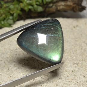 9.60 ct Multicolor Spectrolite Stone, Natural Spectrolite in Trillion Cabochon Shape for Sale