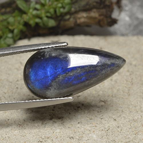 11.45 ct Multicolor Spectrolite Stone, Natural Spectrolite in Pear Cabochon Shape for Sale