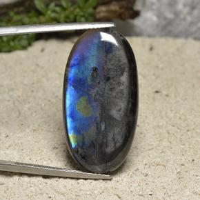 16.87 ct Multicolor Spectrolite Gemstone, Spectrolite Gem in Oval Cabochon Shape for Sale.