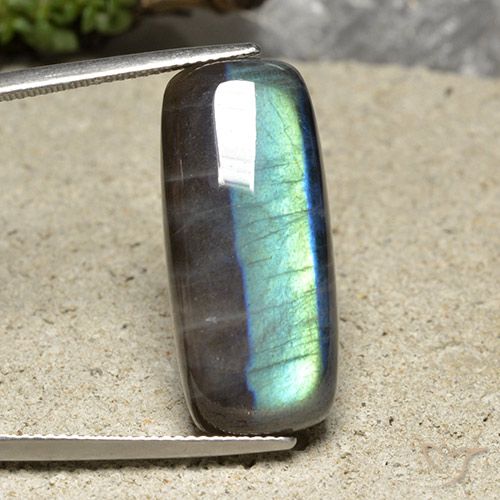 17.73 ct Cushion Spectrolite, 26.9 x 12 mm From Finland, Photo A