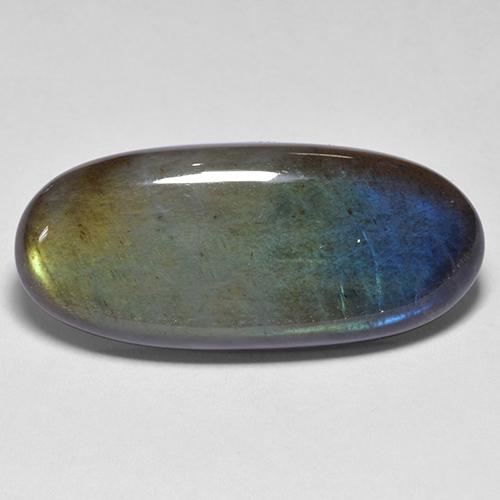 13.34 ct Multicolor Spectrolite Stone, Natural Spectrolite in Oval Cabochon Shape for Sale
