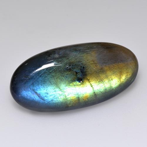 14.58 ct Multicolor Spectrolite Gemstone, Spectrolite Gem in Oval Cabochon Shape for Sale.