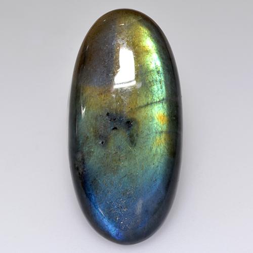 14.58 ct Multicolor Spectrolite Stone, Natural Spectrolite in Oval Cabochon Shape for Sale