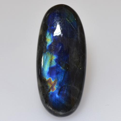 6.05 ct Multicolor Spectrolite Gemstone, Spectrolite Gem in Oval Cabochon Shape for Sale.